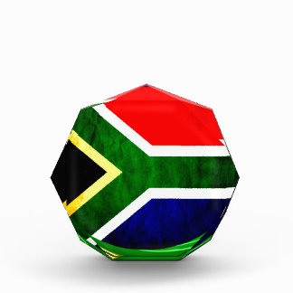 South Africa Flag: Dynamic Swirl Motif Acrylic Award