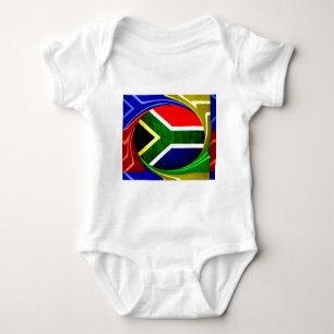 South Africa Flag: Dynamic Swirl Motif Baby Bodysuit