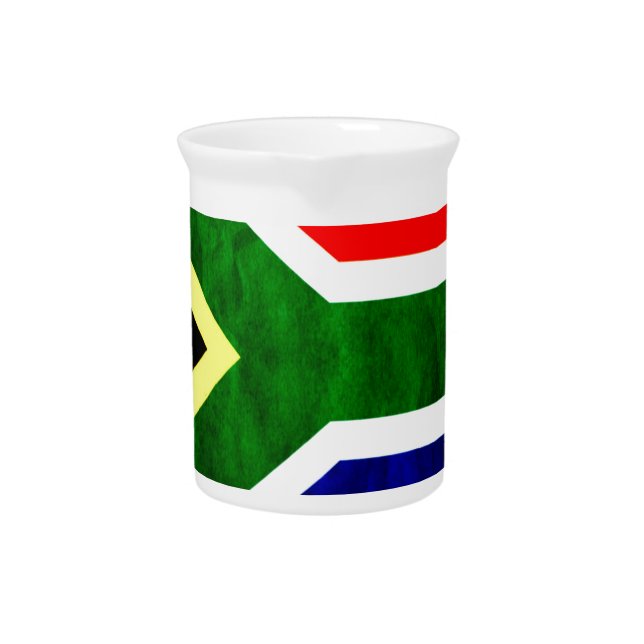 South Africa Flag: Dynamic Swirl Motif Beverage Pitcher (Front)