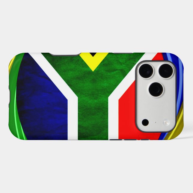 South Africa Flag: Dynamic Swirl Motif Case-Mate iPhone Case (Back (Horizontal))