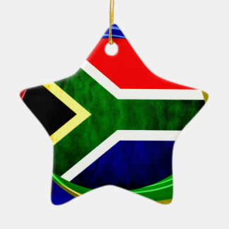 South Africa Flag: Dynamic Swirl Motif Ceramic Ornament