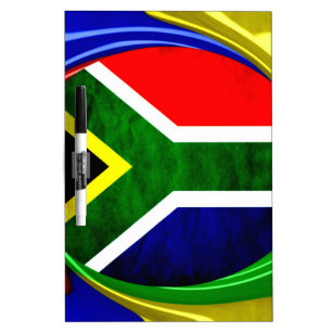 South Africa Flag: Dynamic Swirl Motif Dry-Erase Board