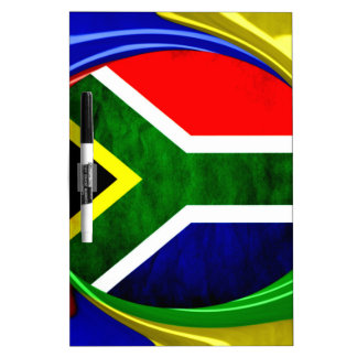 South Africa Flag: Dynamic Swirl Motif Dry-Erase Board