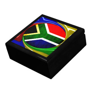 South Africa Flag: Dynamic Swirl Motif Jewelry Box