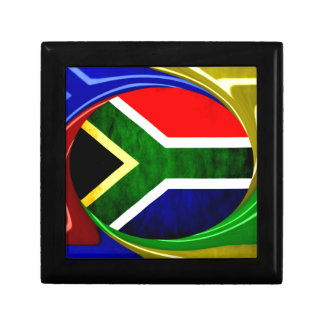 South Africa Flag: Dynamic Swirl Motif Jewelry Box