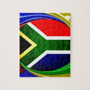 South Africa Flag: Dynamic Swirl Motif Jigsaw Puzzle