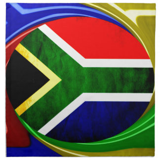 South Africa Flag: Dynamic Swirl Motif Napkin