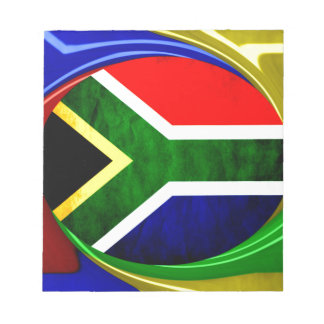 South Africa Flag: Dynamic Swirl Motif Notepad