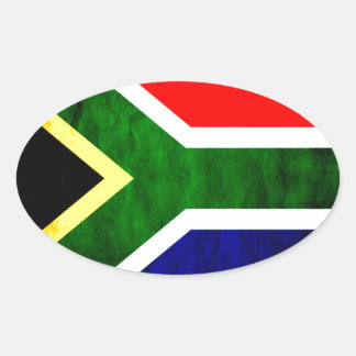 South Africa Flag: Dynamic Swirl Motif Oval Sticker