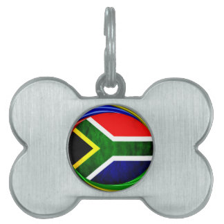 South Africa Flag: Dynamic Swirl Motif Pet Tag