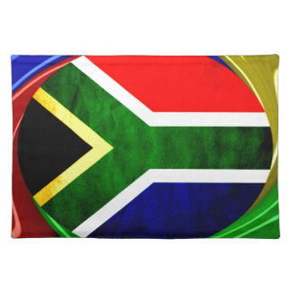 South Africa Flag: Dynamic Swirl Motif Placemat