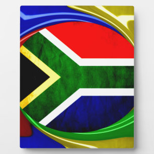South Africa Flag: Dynamic Swirl Motif Plaque