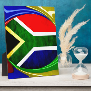 South Africa Flag: Dynamic Swirl Motif Plaque