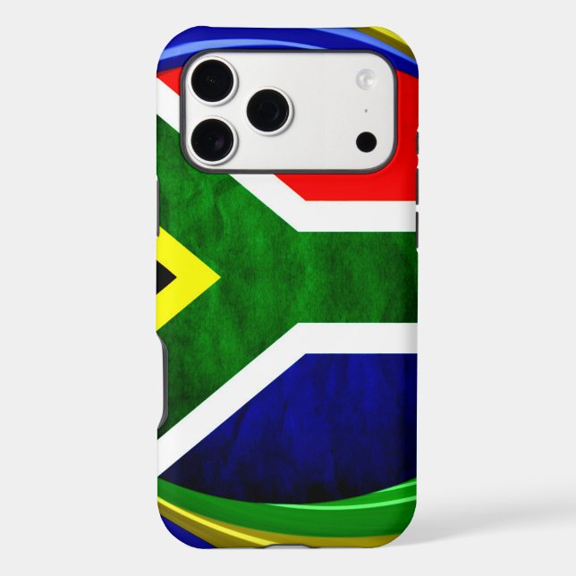 South Africa Flag Dynamic Swirl Motif | Rainbow Na Case-Mate iPhone Case (Back)