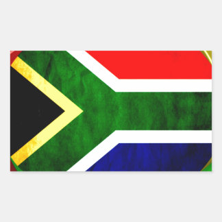 South Africa Flag: Dynamic Swirl Motif Rectangular Sticker
