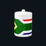 South Africa Flag: Dynamic Swirl Motif Teapot<br><div class="desc">South Africa Flag: Dynamic Swirl Motif Celebrate the vibrant Rainbow Nation with the South Africa Flag: Dynamic Swirl Motif design, exclusively at the Achempong Zazzle online store! This striking and artistic piece beautifully captures the energy and rich symbolism of the South African flag. The artwork features the iconic national flag...</div>