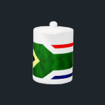 South Africa Flag: Dynamic Swirl Motif Teapot<br><div class="desc">South Africa Flag: Dynamic Swirl Motif Celebrate the vibrant Rainbow Nation with the South Africa Flag: Dynamic Swirl Motif design, exclusively at the Achempong Zazzle online store! This striking and artistic piece beautifully captures the energy and rich symbolism of the South African flag. The artwork features the iconic national flag...</div>