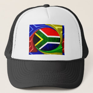 South Africa Flag: Dynamic Swirl Motif Trucker Hat