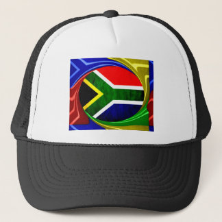 South Africa Flag: Dynamic Swirl Motif Trucker Hat