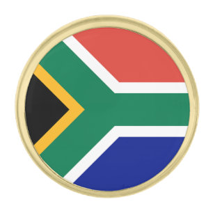 South Africa Flag Gold Finish Lapel Pin