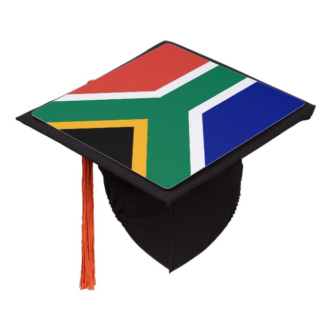 South Africa Flag Graduation Cap Topper (Angled)
