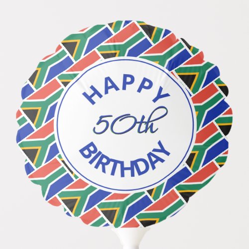 SOUTH AFRICA FLAG Happy 50th Birthday Customized Balloon
