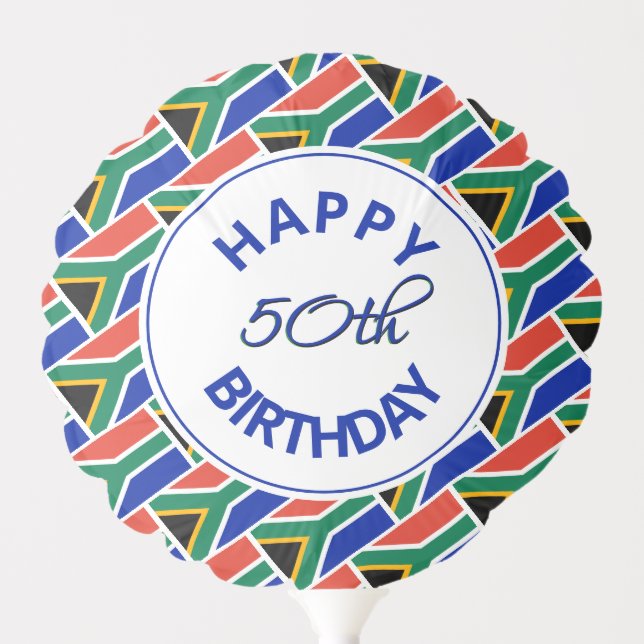 SOUTH AFRICA FLAG Happy 50th Birthday Customized Balloon (Front)