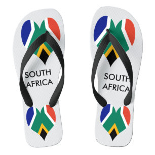 South Africa flag heart - Bokke Flip Flops
