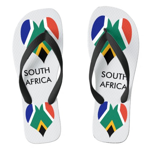 South Africa flag heart _ Bokke Flip Flops