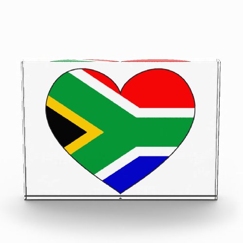 South Africa Flag Heart Photo Block