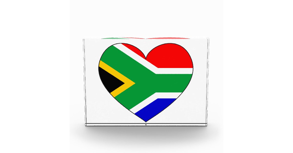 South Africa Flag Heart Photo Block Zazzle 4971