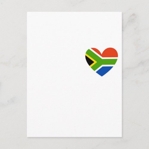 south africa flag heart postcard