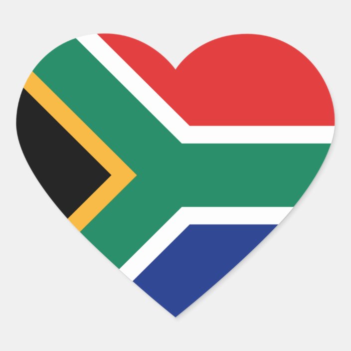 South Africa Flag Heart Sticker