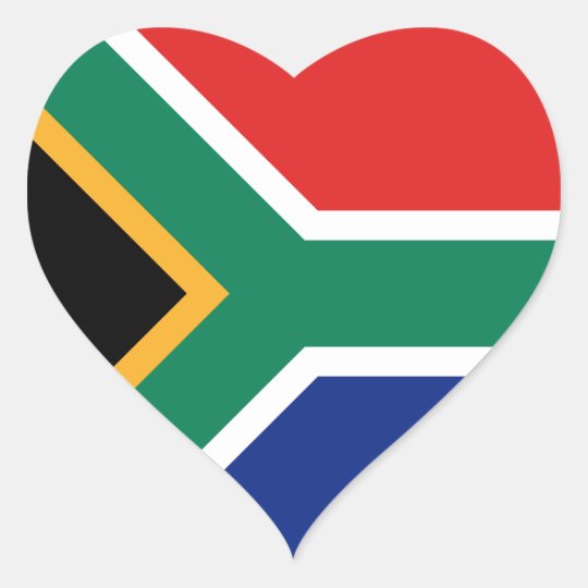 South Africa Flag Heart Sticker 0838