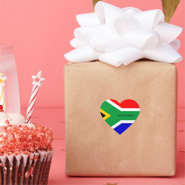 South Africa Flag Heart Sticker (Party)