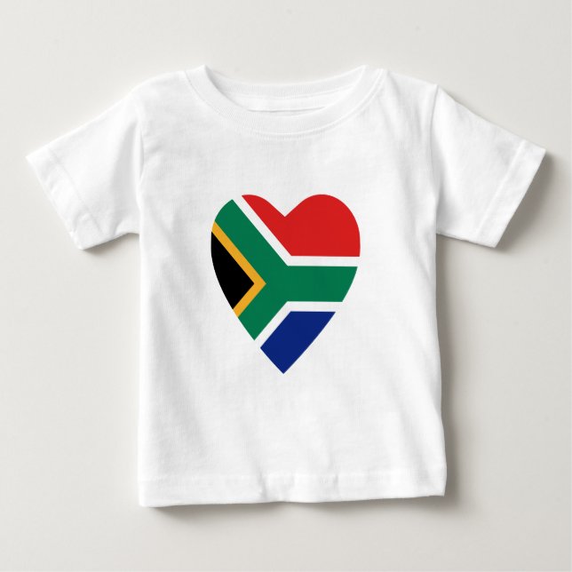 South Africa Flag Heart T-Shirt (Front)