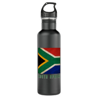 SOUTH AFRICA Flag, In Grunge, Design 2021 - Stainless Steel Water Bottle