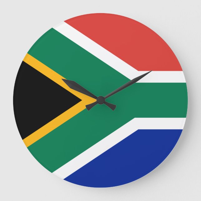 South Africa Flag Large Clock (Front)