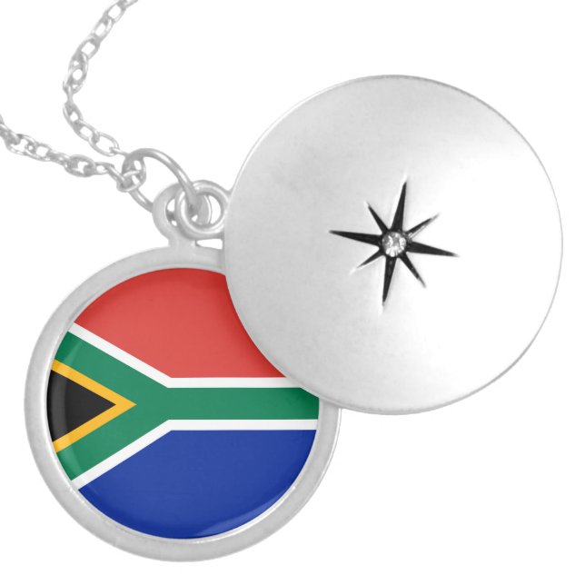 South Africa flag Locket Necklace (Front)