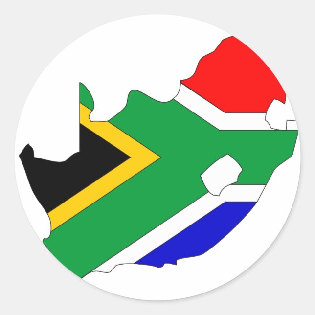 South Africa flag map Classic Round Sticker (Front)