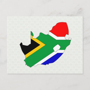 South Africa Flag Map full size Postcard