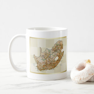 South Africa Flag + Map Mug