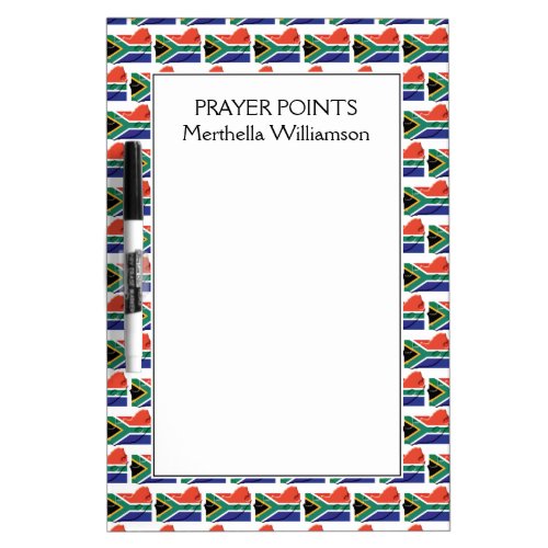 SOUTH AFRICA FLAG Map Outline  Personalized Dry Erase Board