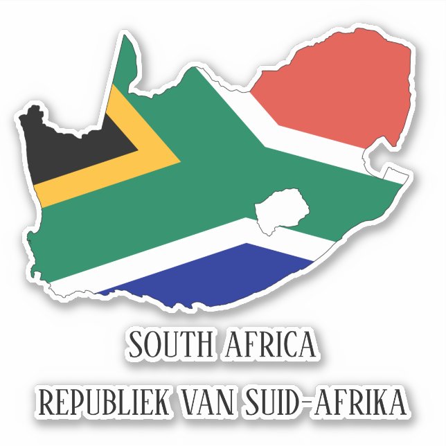 South Africa Flag Map Patriotic Sticker (Front)