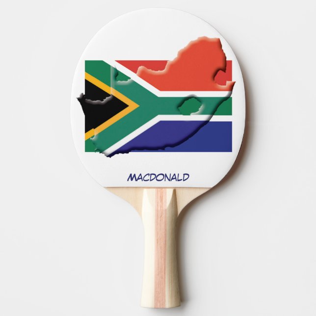 SOUTH AFRICA FLAG & MAP Personalized Ping Pong Paddle (Front)