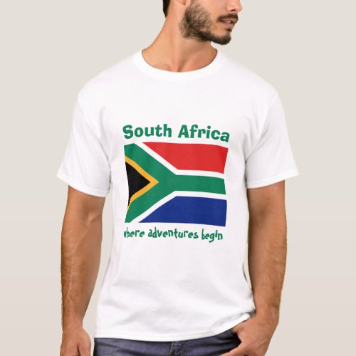 South Africa Flag  Map  Text T_Shirt