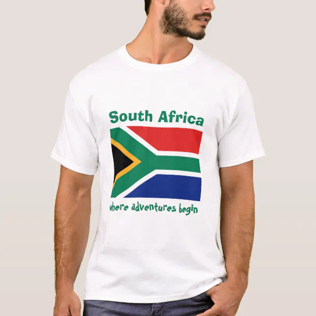 South Africa Flag Map Text T-Shirt