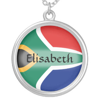 South Africa Flag + Name Necklace