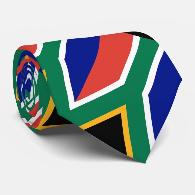 South Africa Flag Neck Tie (Rolled)