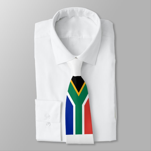 South Africa Flag Neck Tie (Tied)